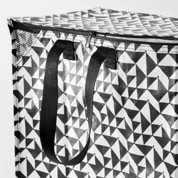 IKEA - KNALLA Two (2) Reusable Tote Bags Black & White Geometric Storag… - Picture 9 of 11